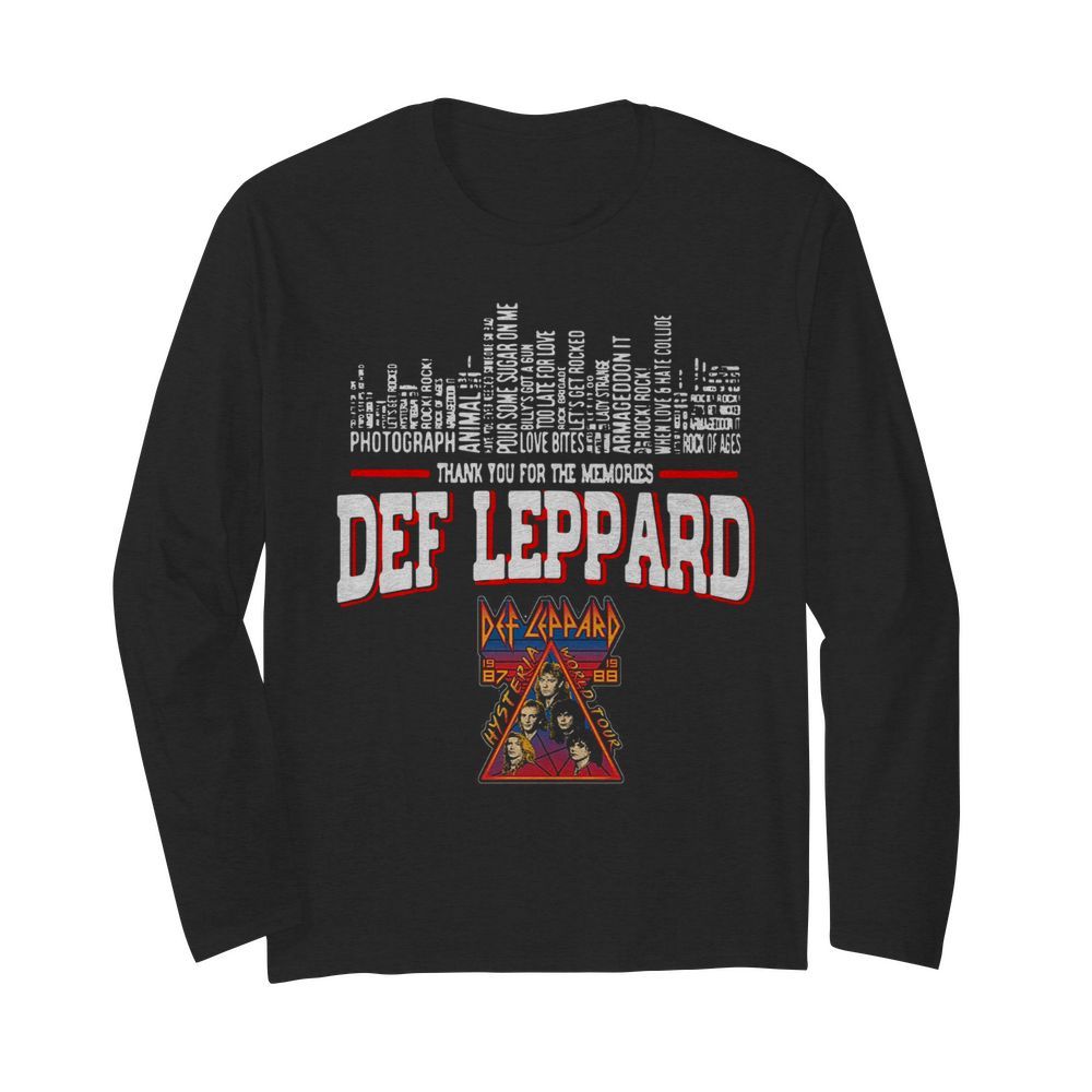 Def Leppard Thank You For Memories  Long Sleeved T-shirt 