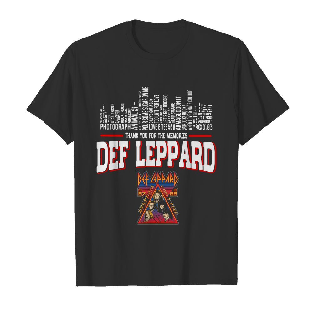 Def Leppard Thank You For Memories shirt