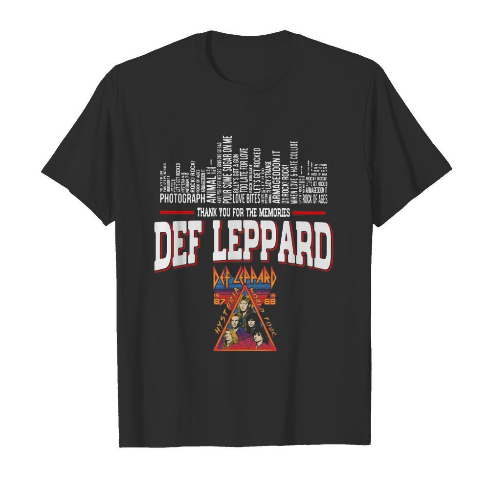 Def Leppard thank you for memories shirt