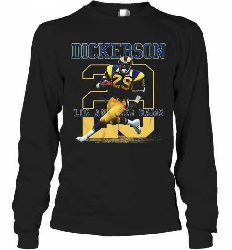 Dickerson 28 Los Angles Rams Team Football Player T-Shirt Long Sleeved T-shirt 