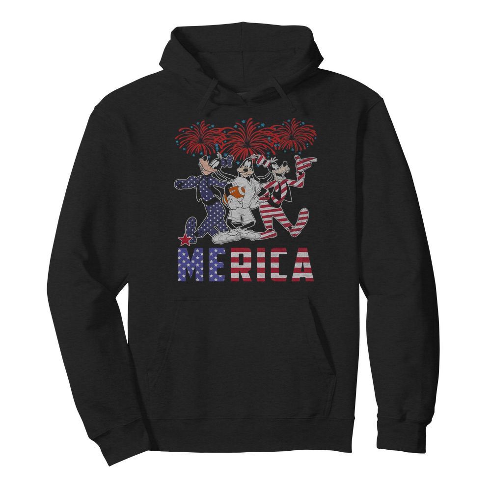 Disney goofy dog merica firework american flag independence day  Unisex Hoodie