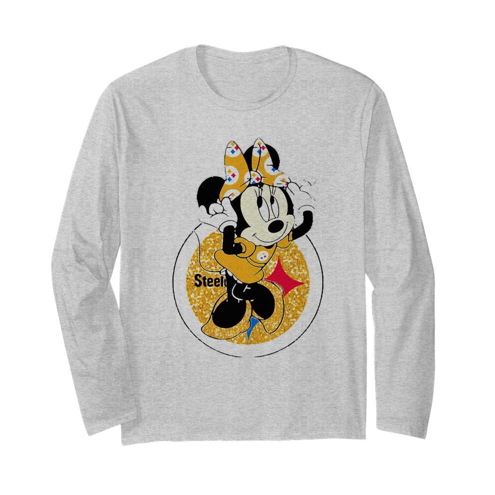 Disney minnie mouse pittsburgh steelers football  Long Sleeved T-shirt 