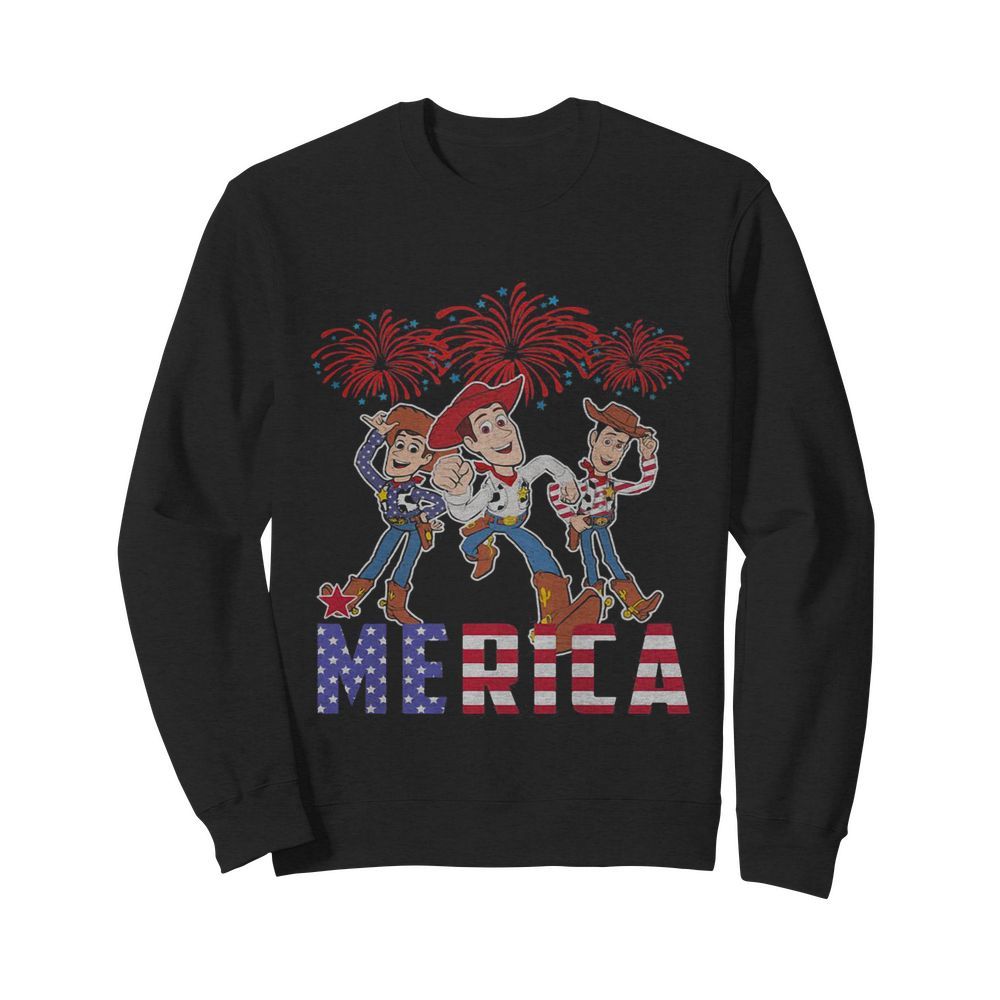 Disney pixar toy woody merica firework american flag independence day  Unisex Sweatshirt