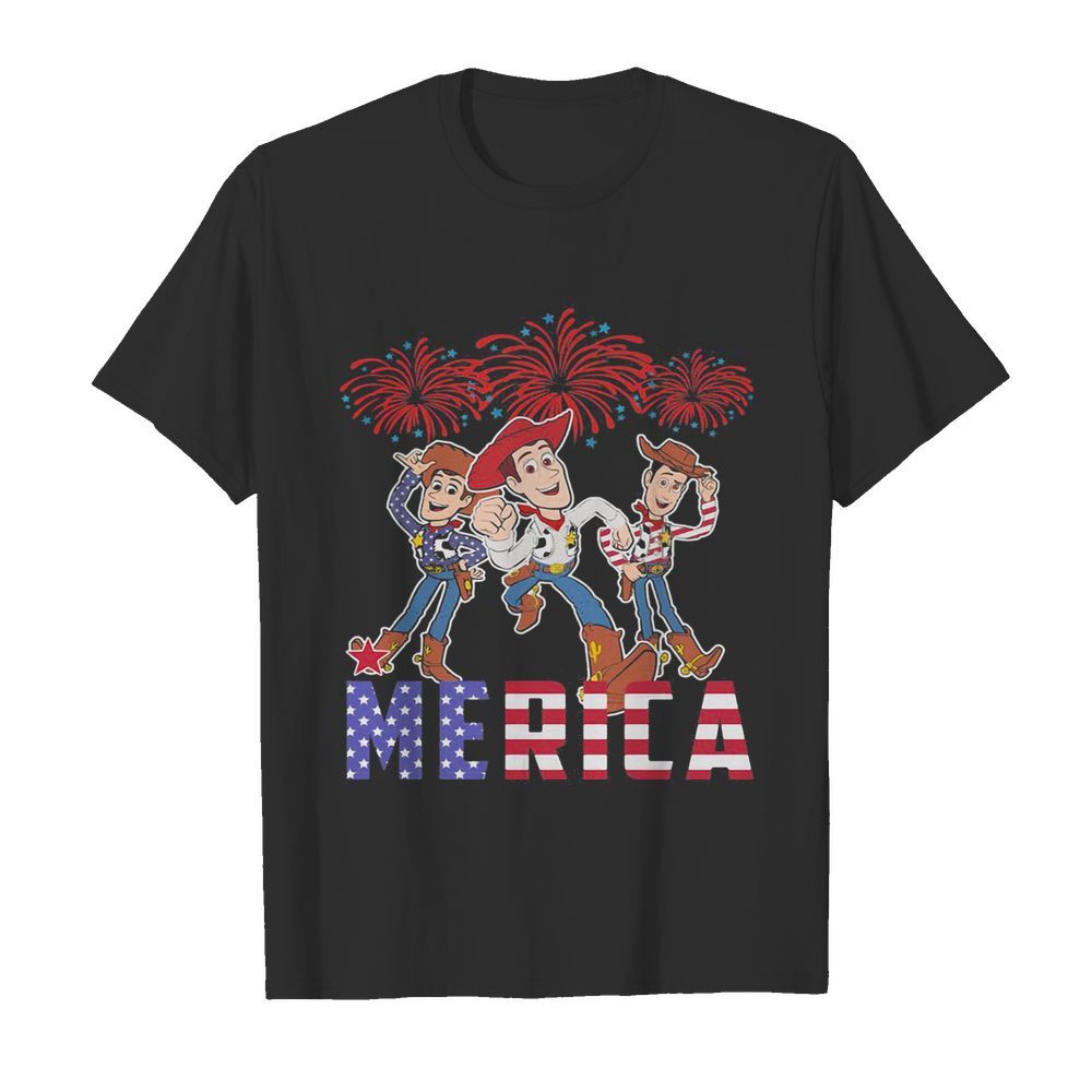 Disney pixar toy woody merica firework american flag independence day  Classic Men's T-shirt