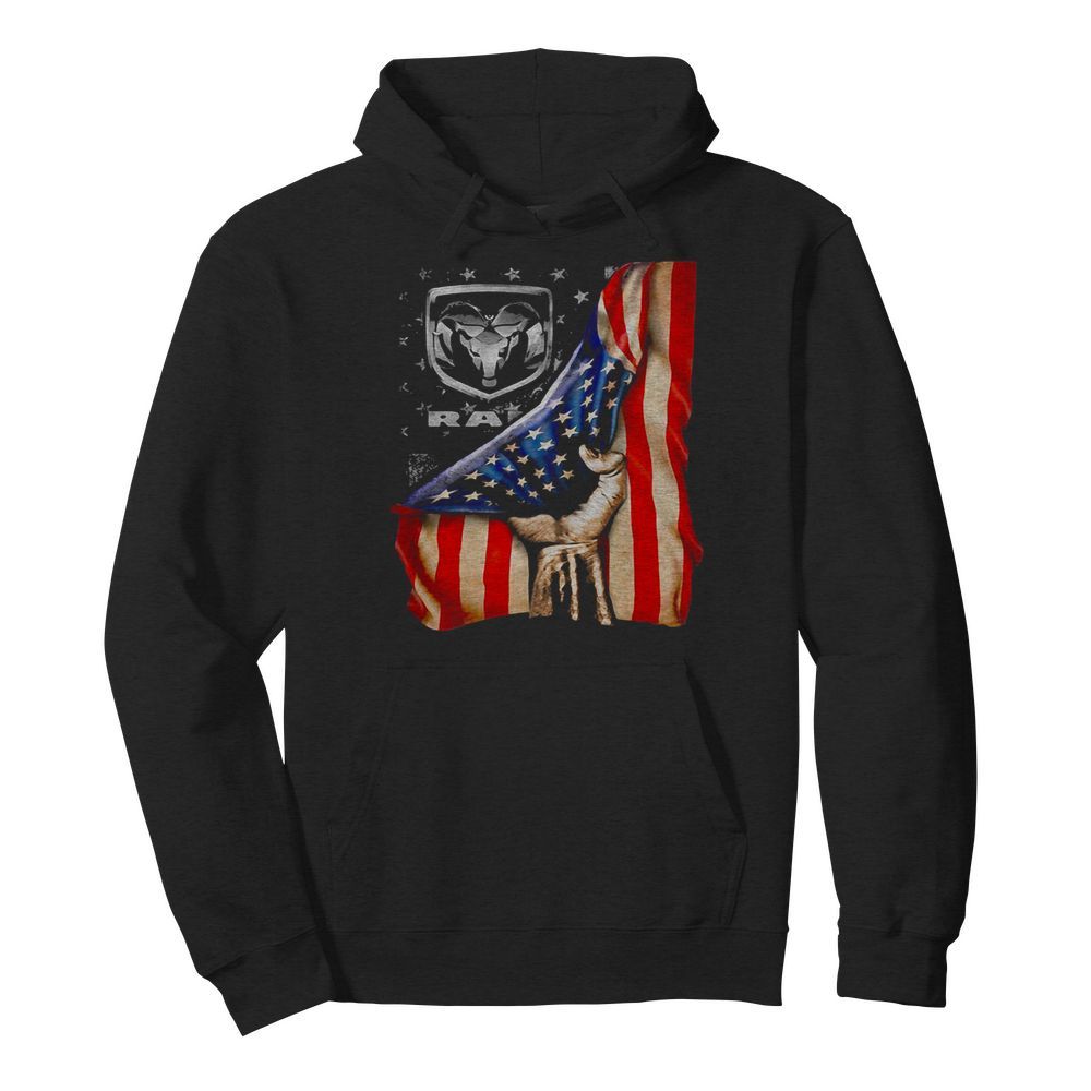 Dodge jeep ram logo american flag independence day  Unisex Hoodie