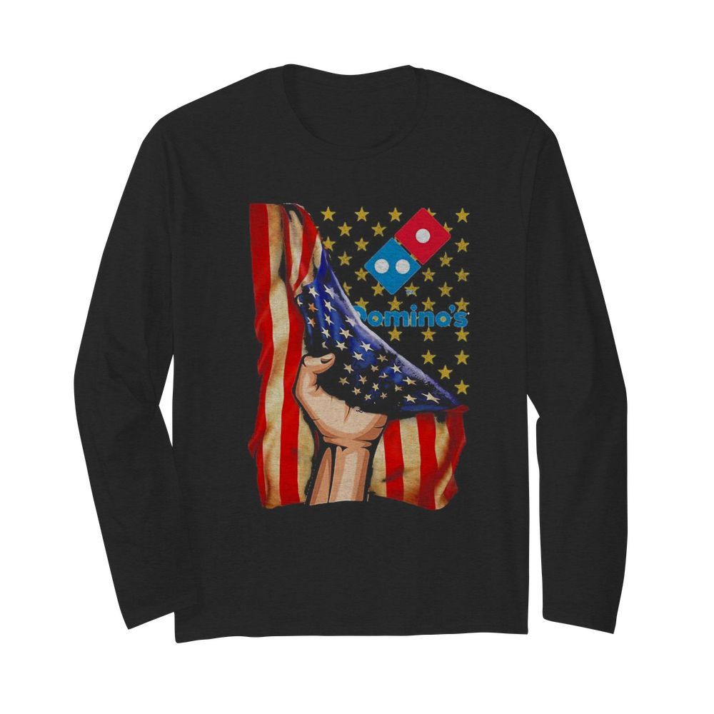 Domino’s american flag independence day  Long Sleeved T-shirt 