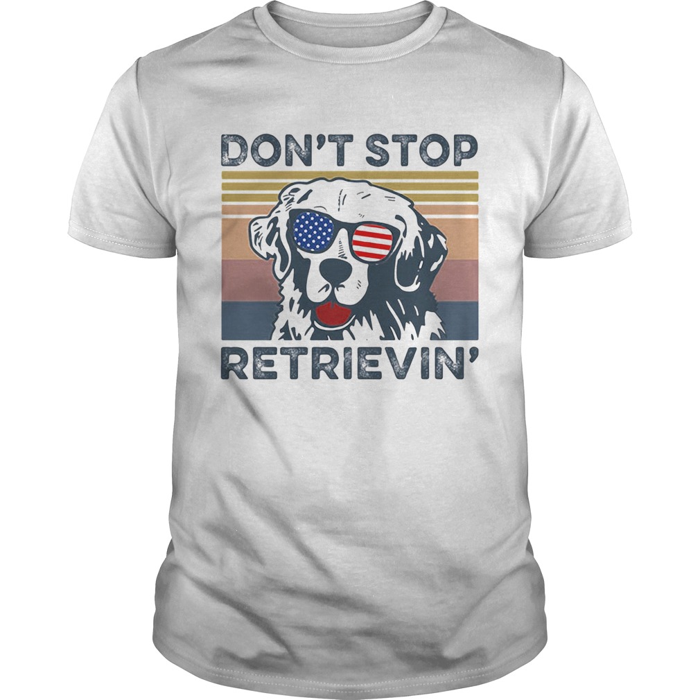 Dont Stop Retrievin Dog Golden Vintage Retro Independence Day  Unisex