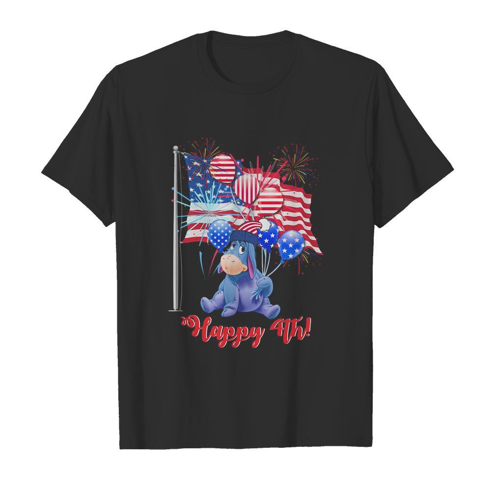 Eeyore donkey happy 4th firework american flag independence day shirt