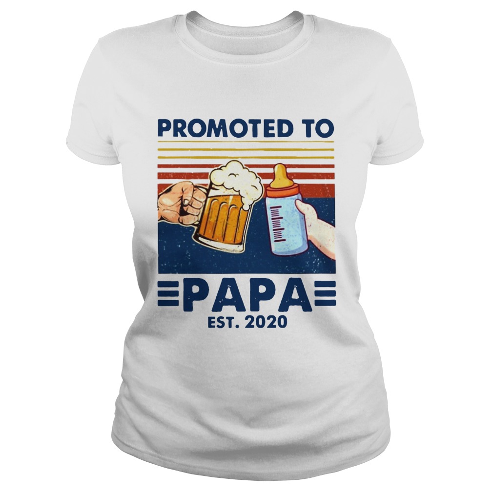 Family Promoted To Papa 2020 Vintage  Classic Ladies