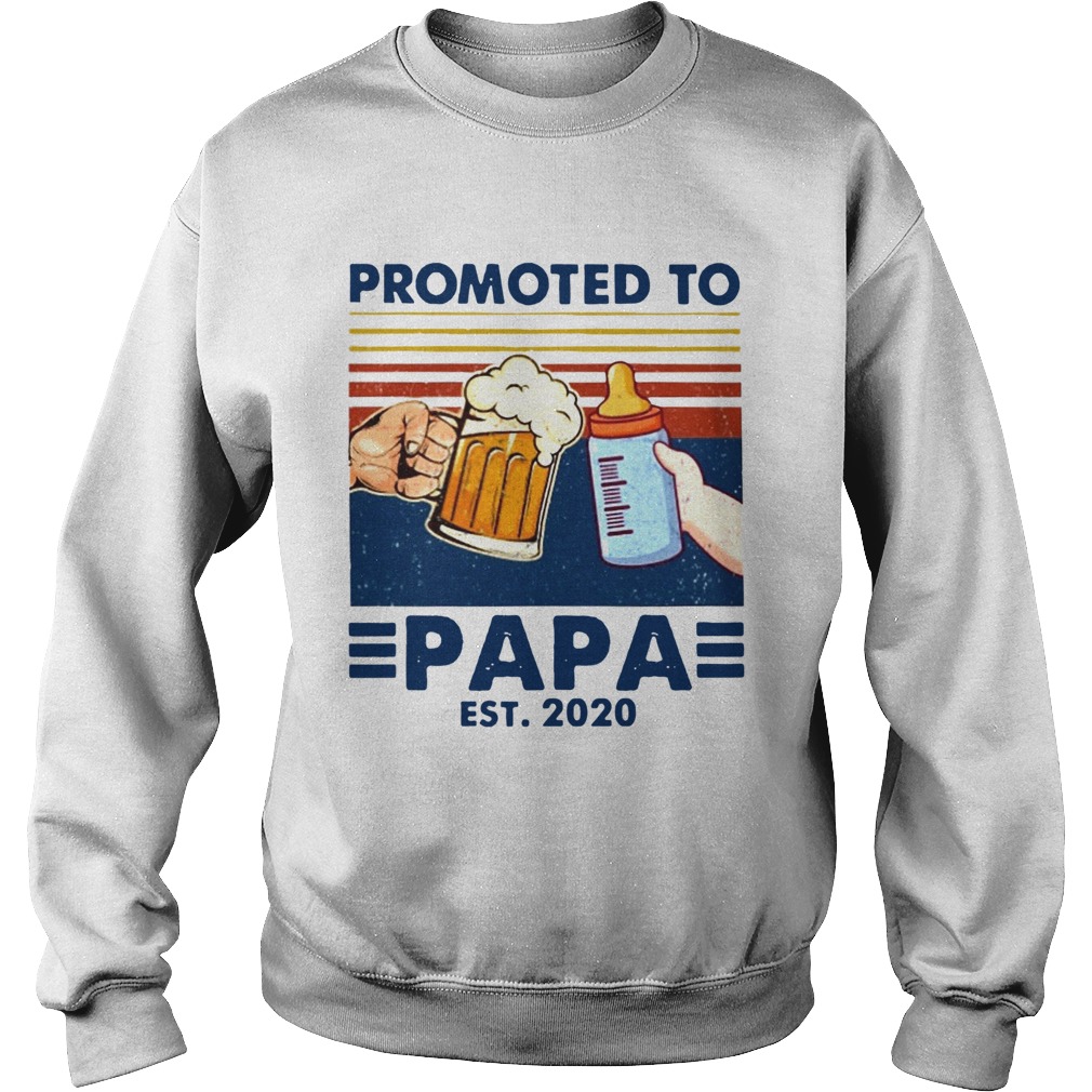 Family Promoted To Papa 2020 Vintage  Sweatshirt