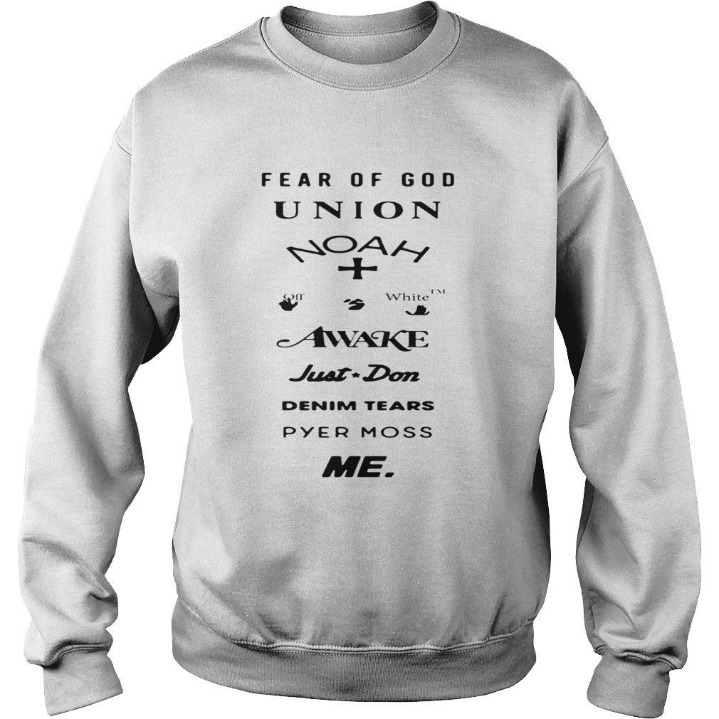 Fear Of God Union Noah White Awake Just Don Denim Tears Pyes Moss Me  Sweatshirt