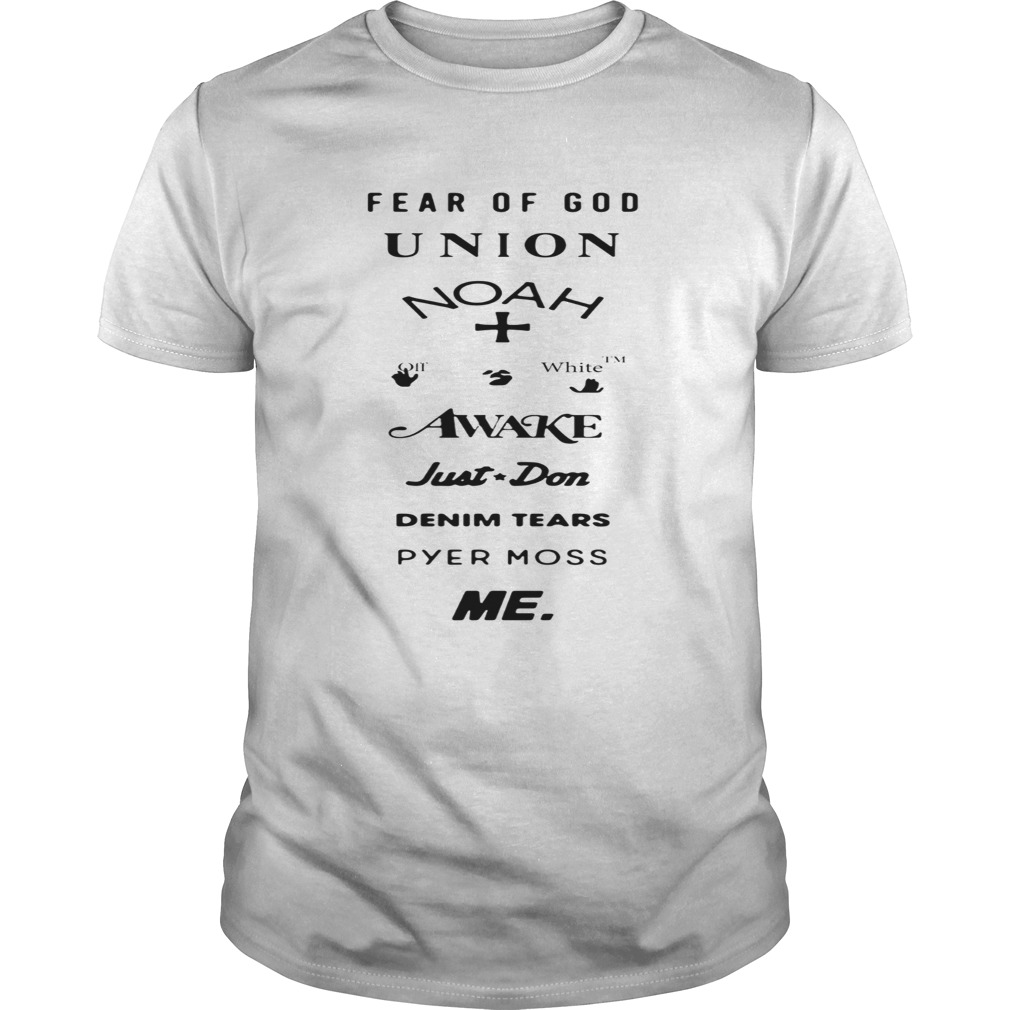 Fear Of God Union Noah White Awake Just Don Denim Tears Pyes Moss Me  Unisex