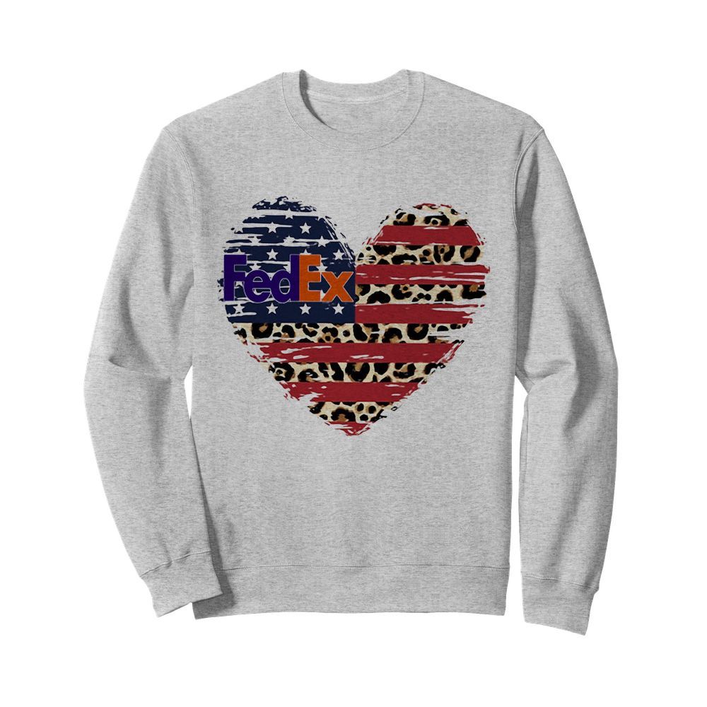 FedEx heart American flag veteran Independence Day  Unisex Sweatshirt