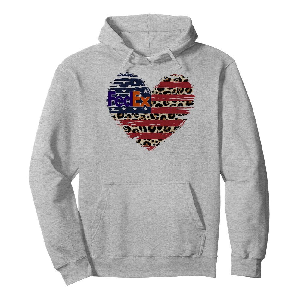 FedEx heart American flag veteran Independence Day  Unisex Hoodie