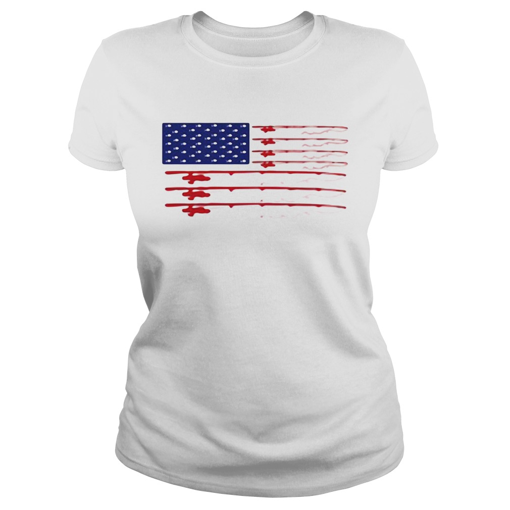 Fishing american flag independence day  Classic Ladies