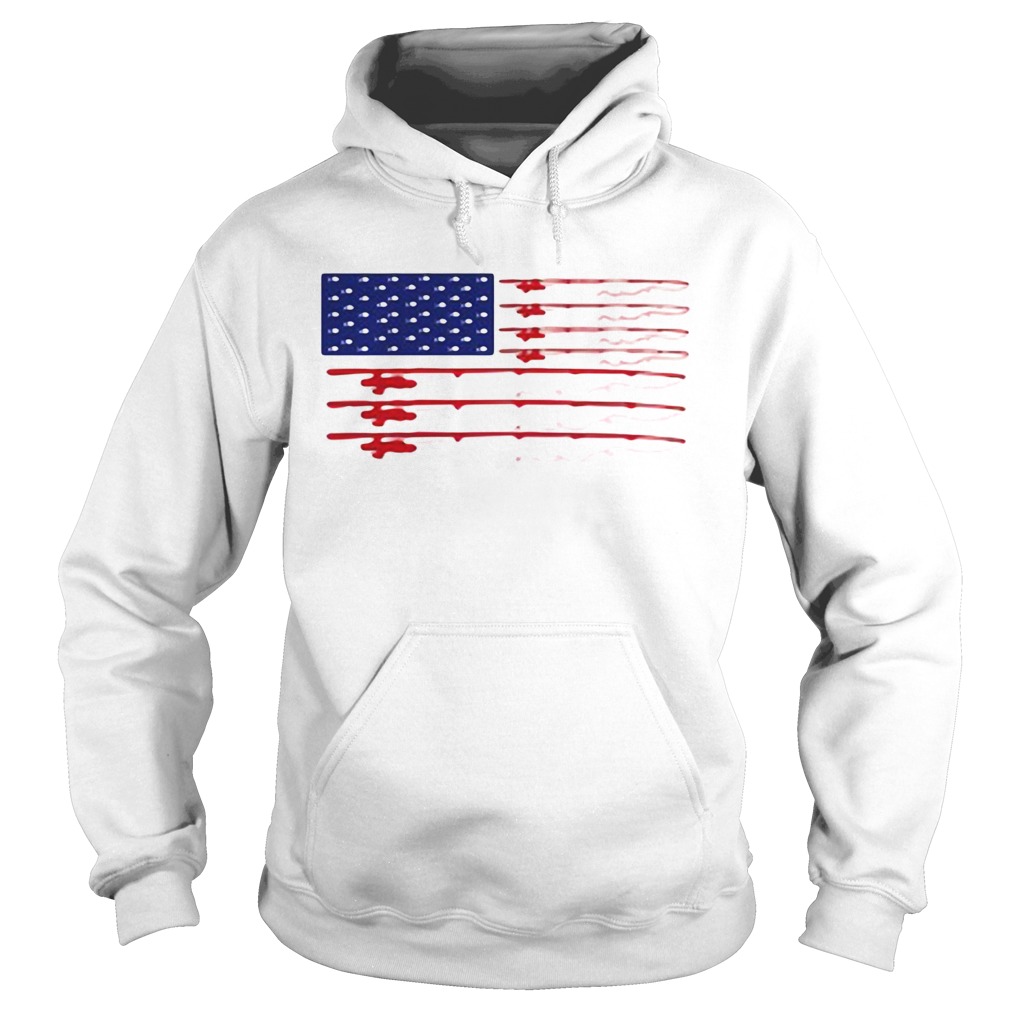 Fishing american flag independence day  Hoodie