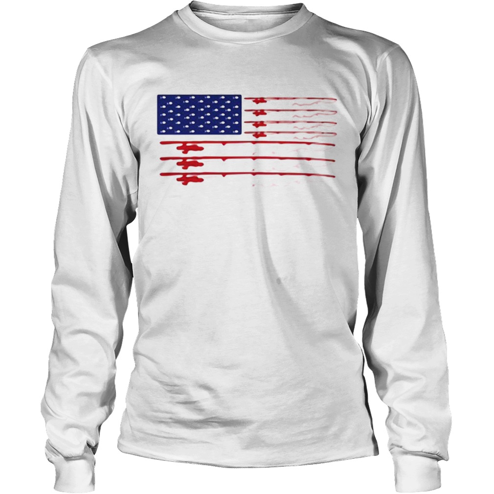 Fishing american flag independence day  Long Sleeve