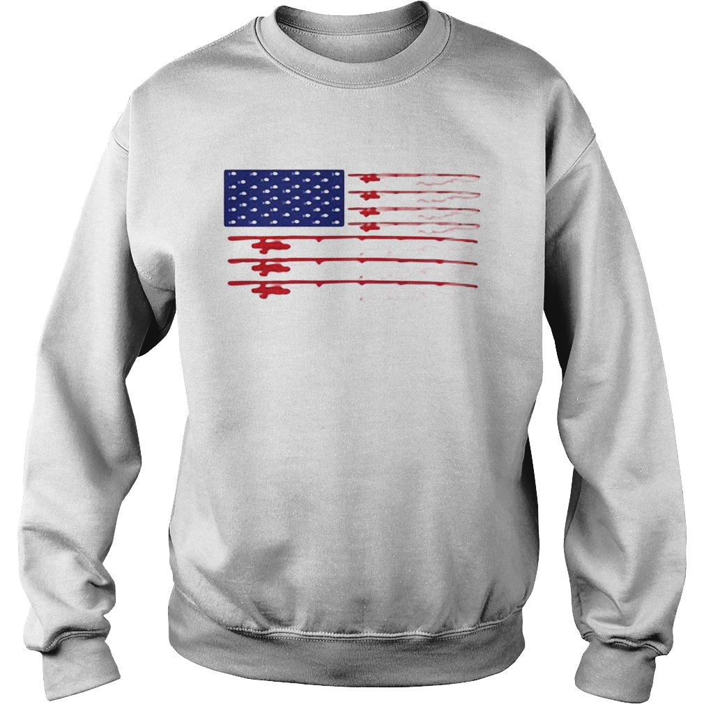 Fishing american flag independence day  Sweatshirt