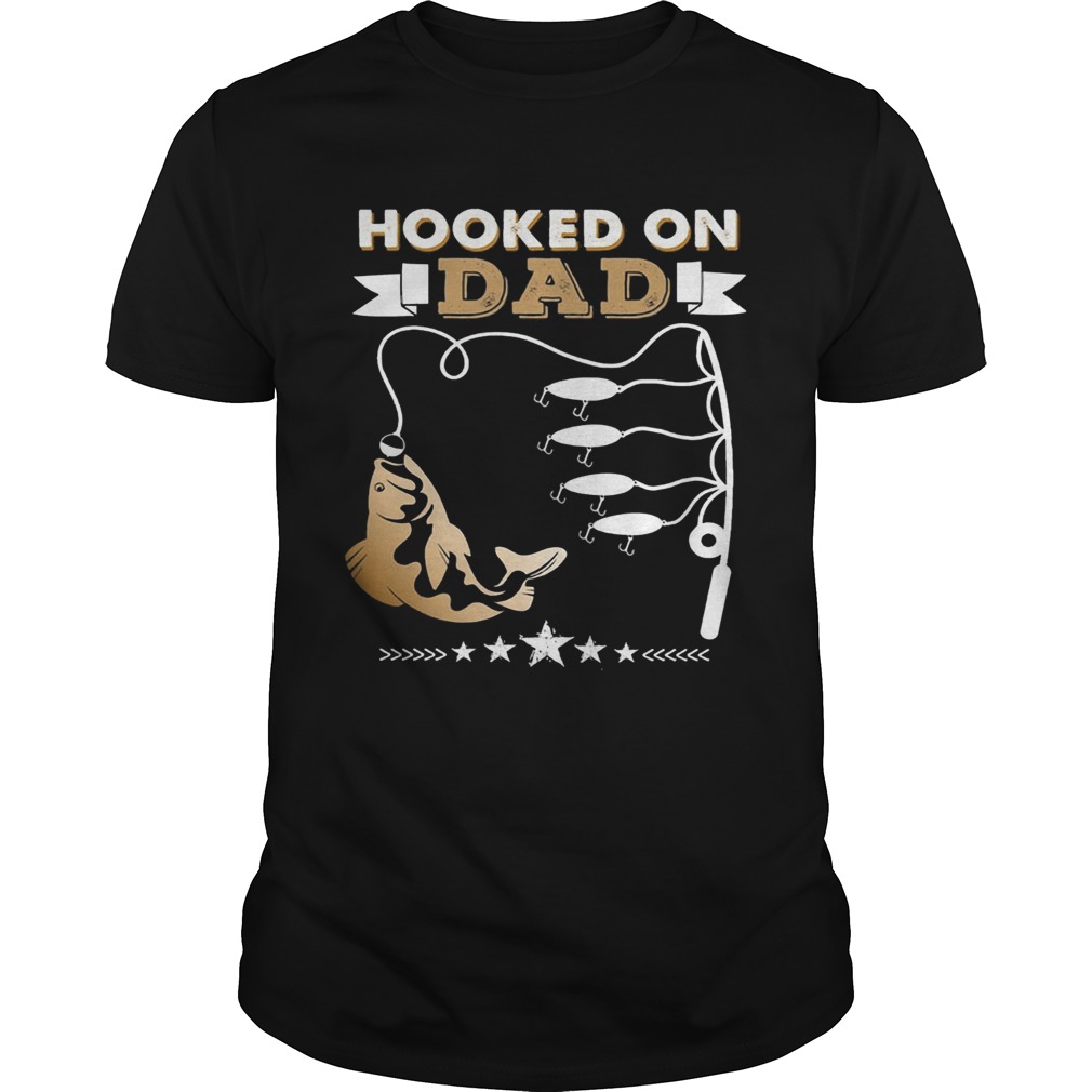 Fishing hooked on dad happy fathers day stars  Unisex