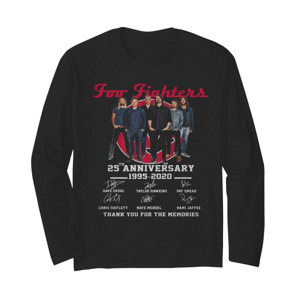 Foo Fighters 25th Anniversary 1994-2019 Signatures  Long Sleeved T-shirt 