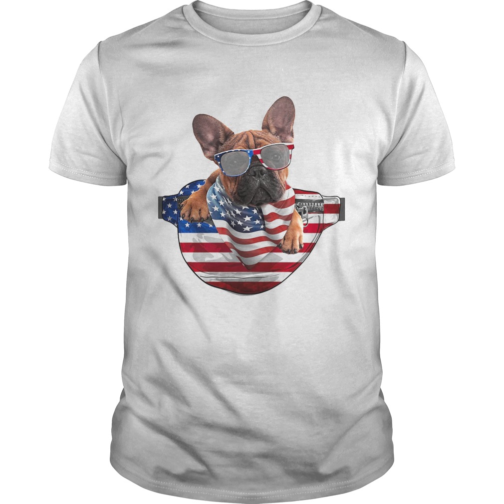 French bulldog waist pack flag american flag independence day shirt