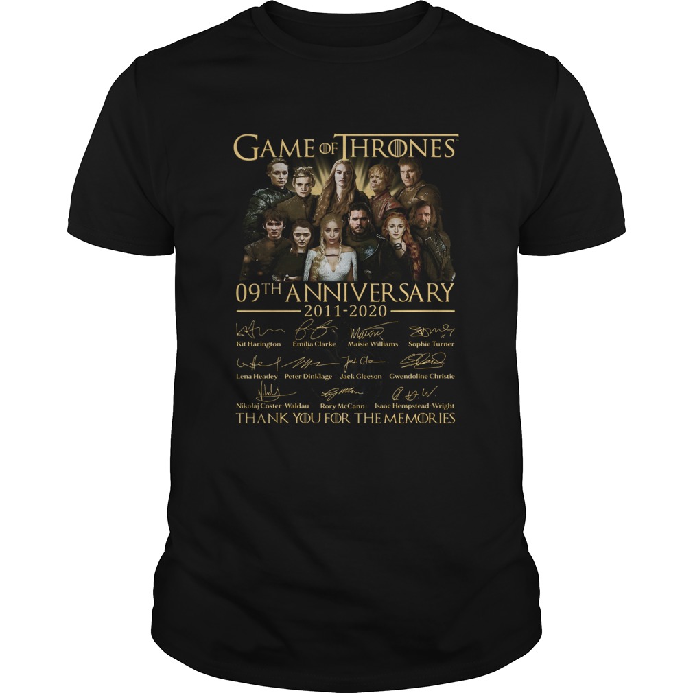 Game Of Thrones 09th Anniversary 20112020 Thank You For The Memories shirt