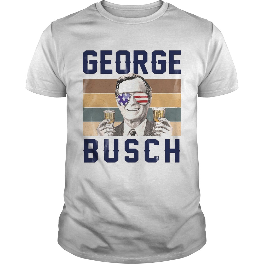 George busch man drink wine American flag vintage retro shirt