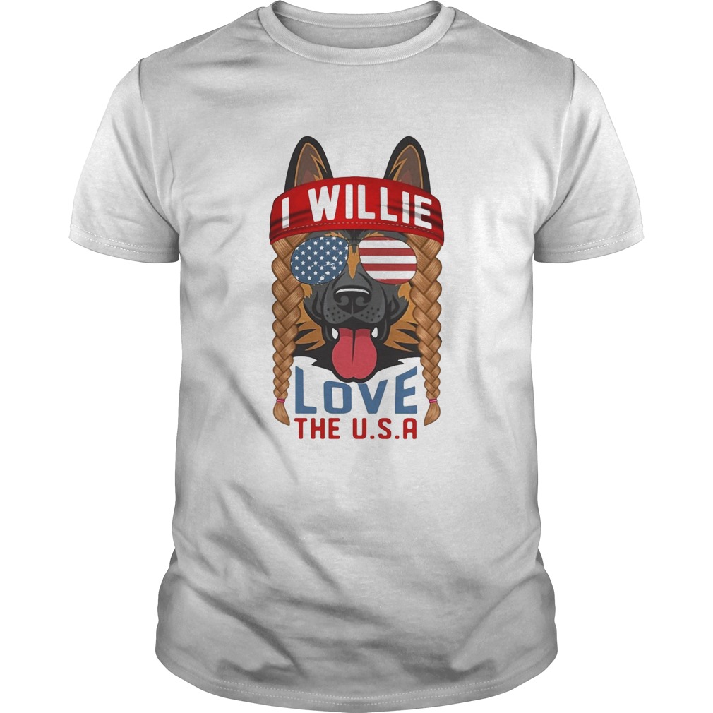 German shepherd I willie love the USA American flag veteran Independence Day  Unisex