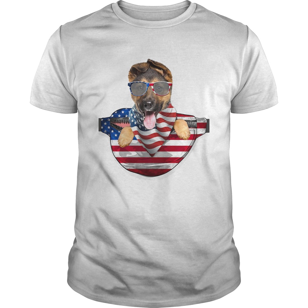 German shepherd waist pack american flag independence day shirt