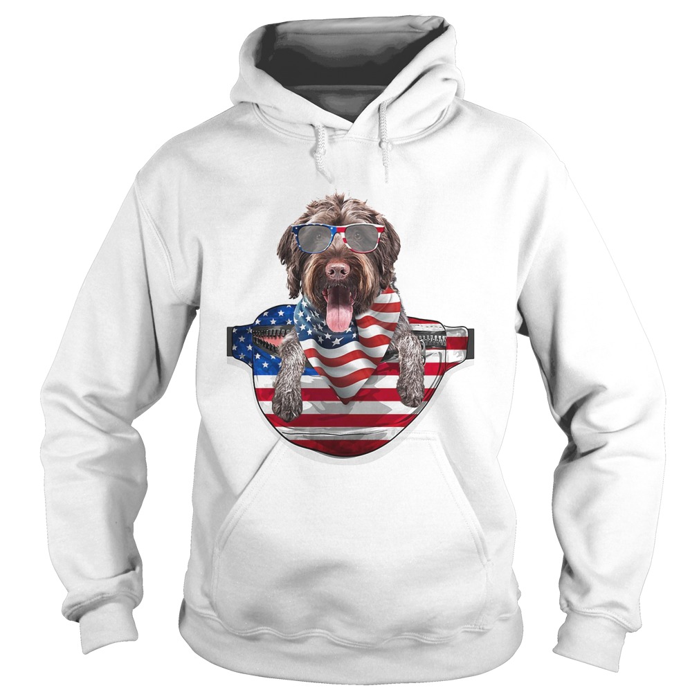 German wirehaired pointer waist pack american flag independence day  Hoodie