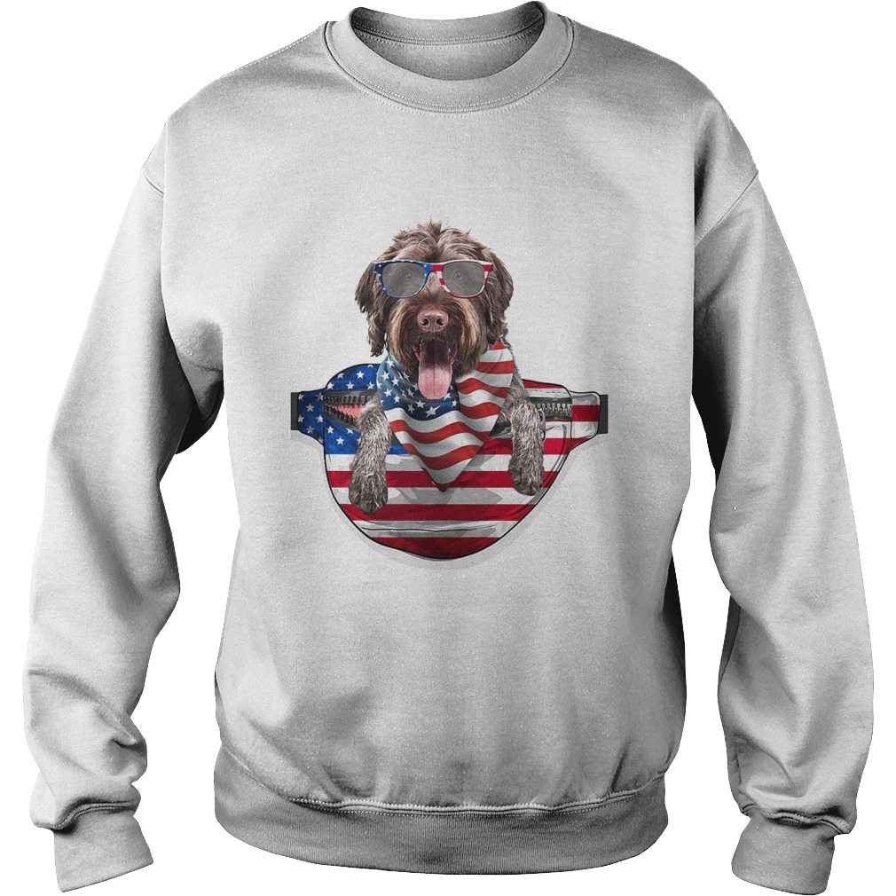 German wirehaired pointer waist pack american flag independence day  Sweatshirt