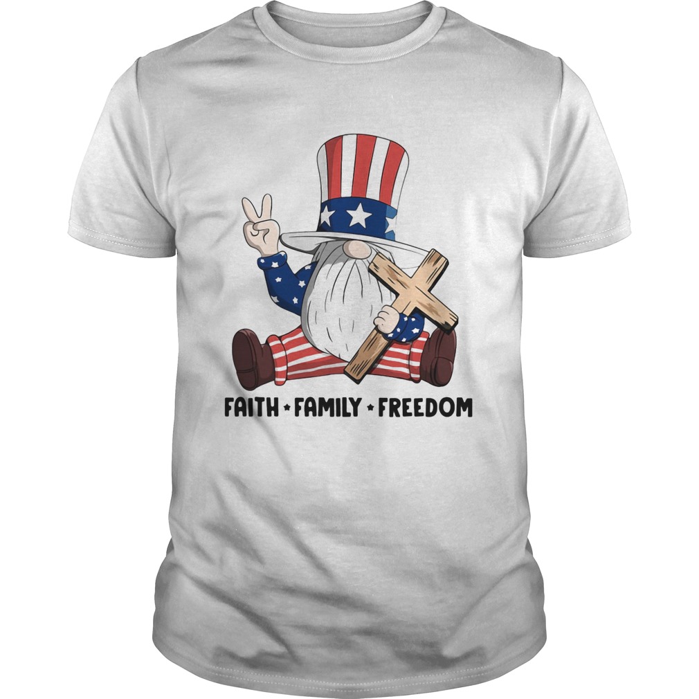 Gnomes faith family freedom firework american independence day shirt