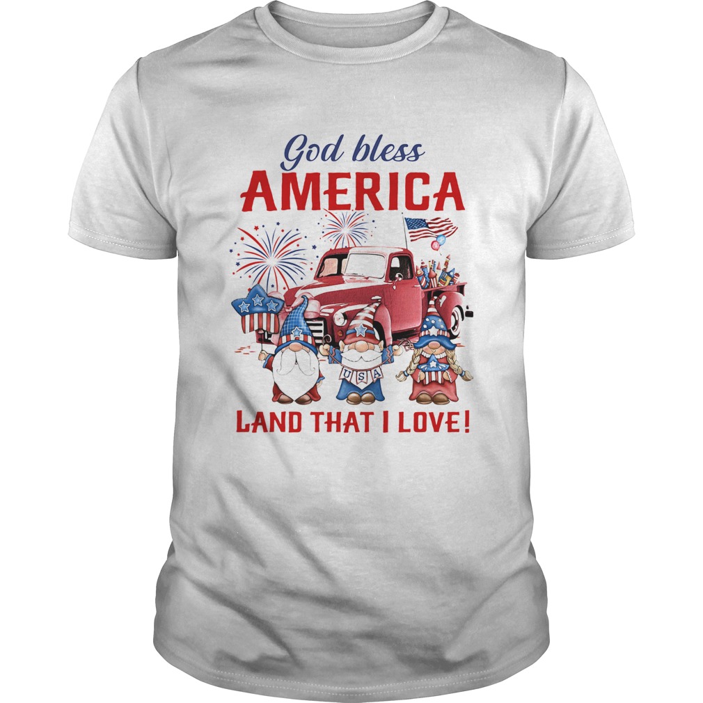 Gnomes god bless america land that i love firework american flag independence day  Unisex