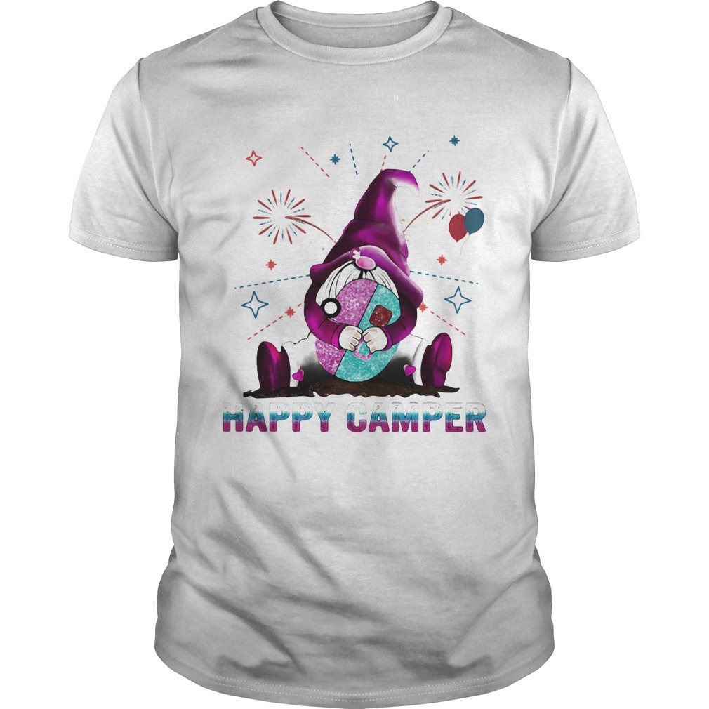 Gnomes happy camper firework shirt