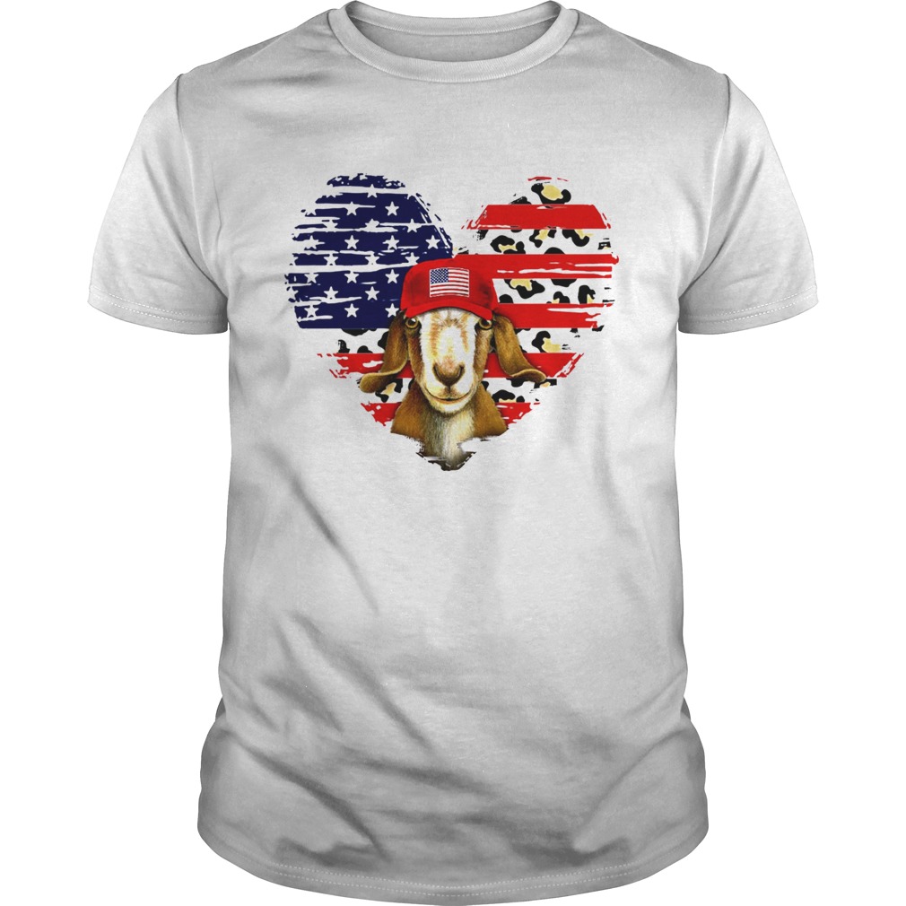 Goat Love Leopard American Flag shirt