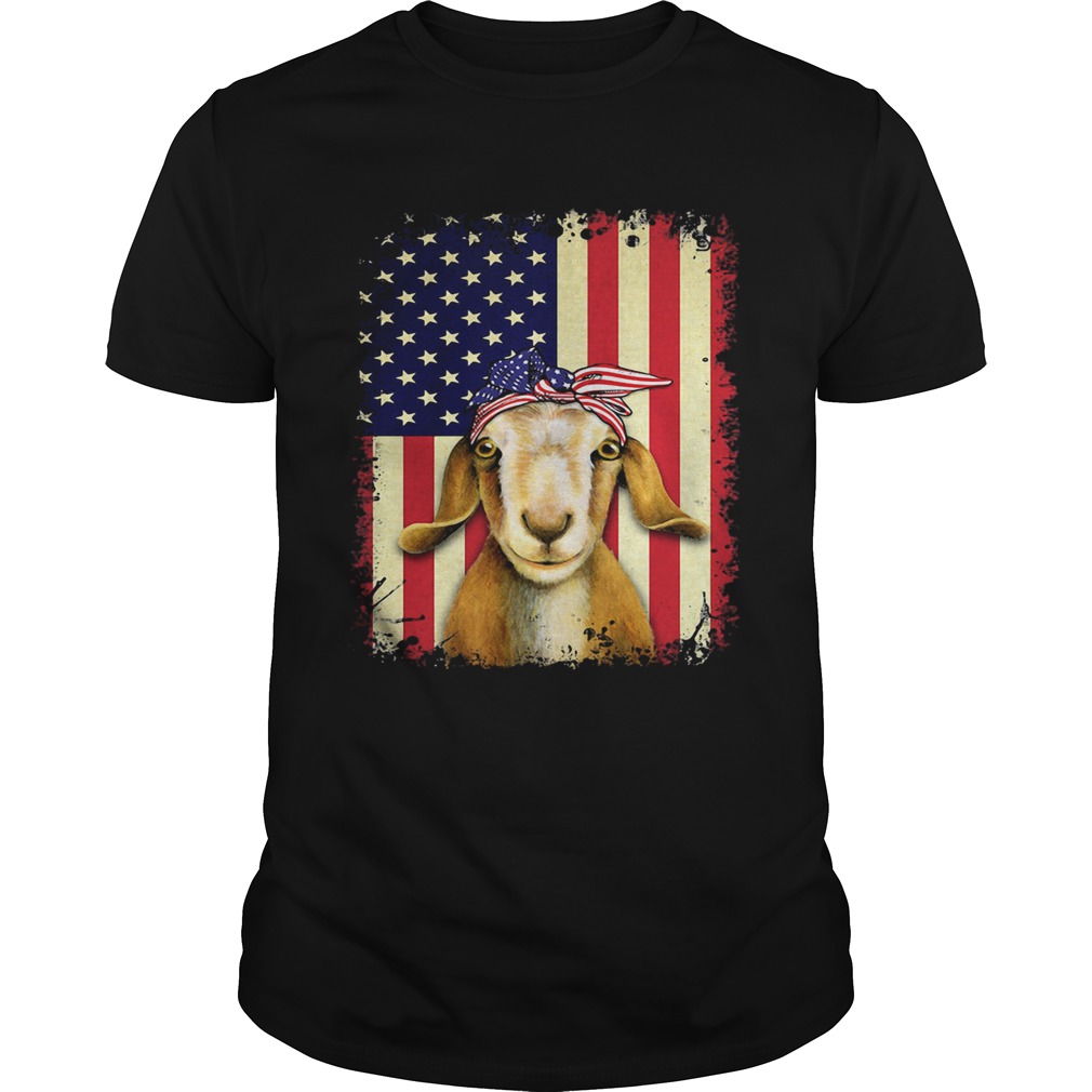 Goat american flag independence day  Unisex