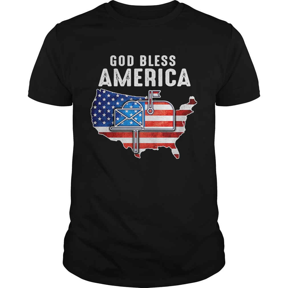 God bless American flag veteran Independence day map shirt