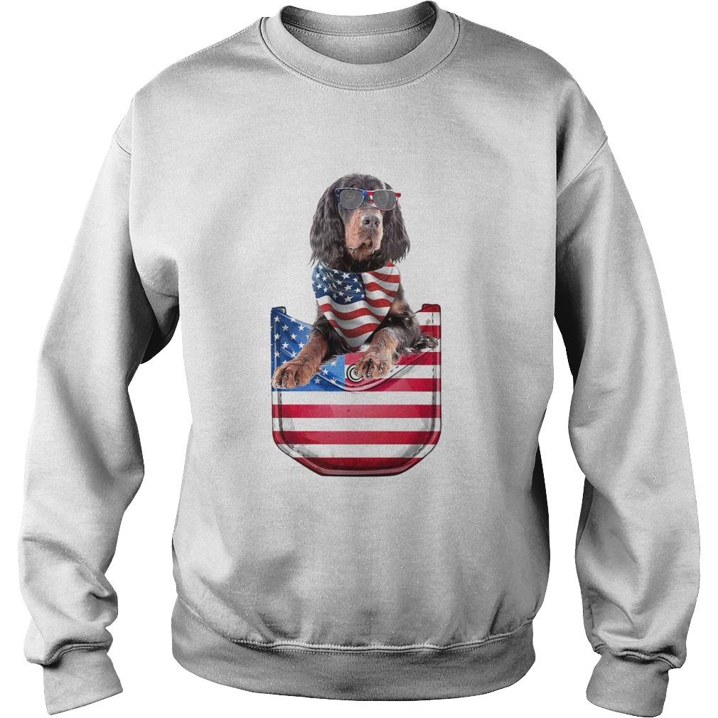 Gordon setter pocket american flag independence day  Sweatshirt