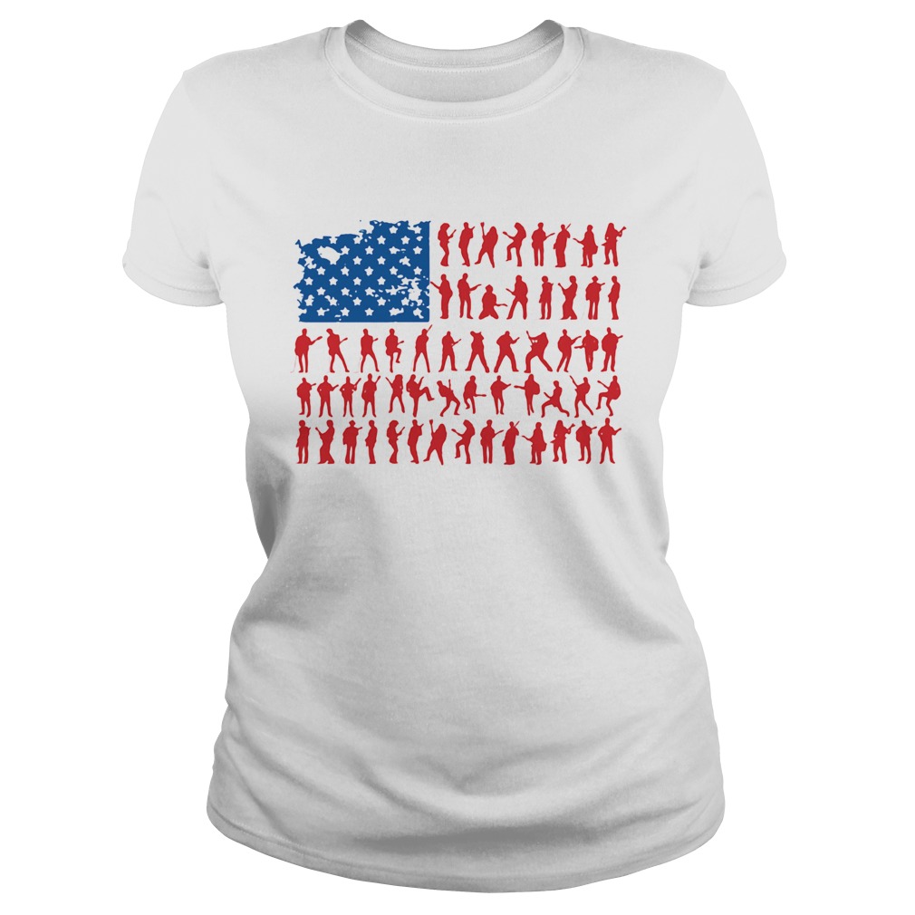 Guitar American flag veteran Independence Day  Classic Ladies