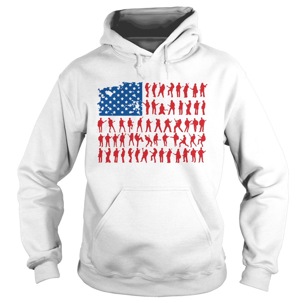 Guitar American flag veteran Independence Day  Hoodie