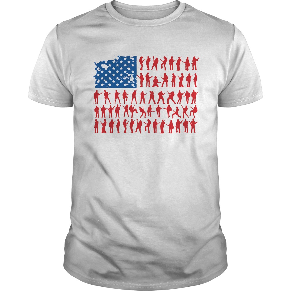 Guitar American flag veteran Independence Day  Unisex