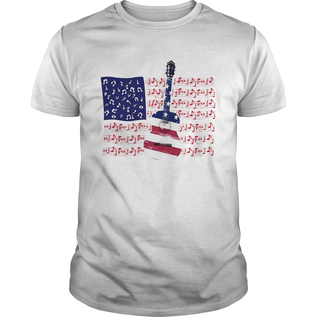 Guitar Music Note American Flag Independence Day shirt