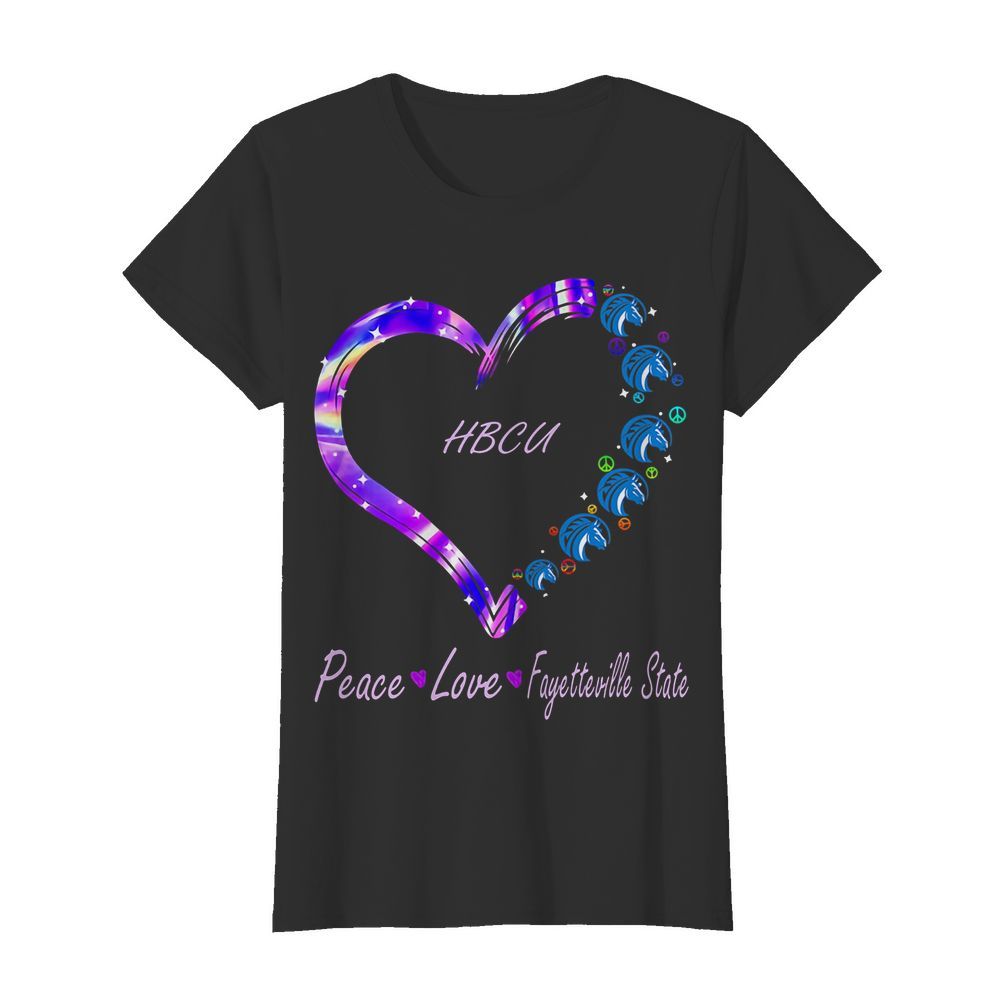 HBCU peace love Fayetteville State heart  Classic Women's T-shirt