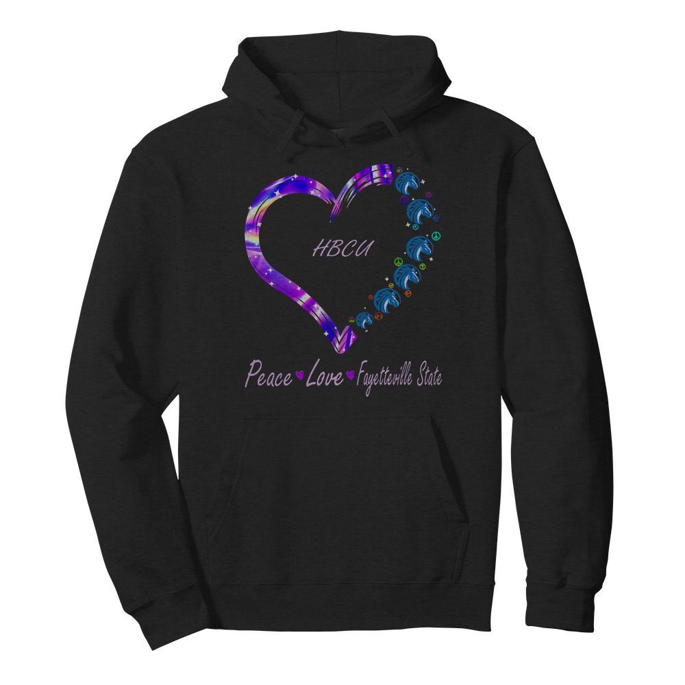 HBCU peace love Fayetteville State heart  Unisex Hoodie