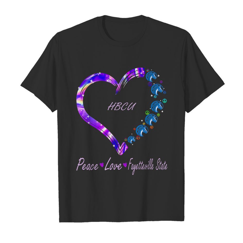 HBCU peace love Fayetteville State heart shirt