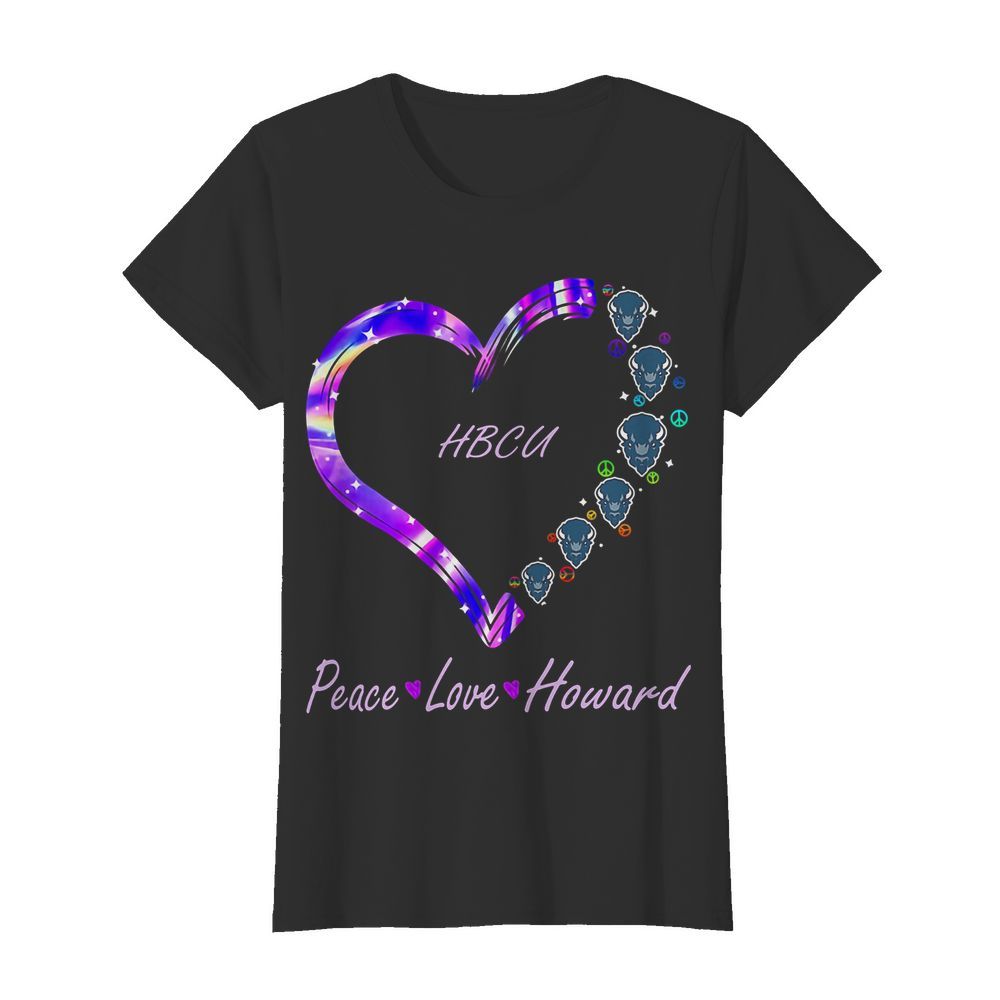 HBCU peace love Howard heart  Classic Women's T-shirt