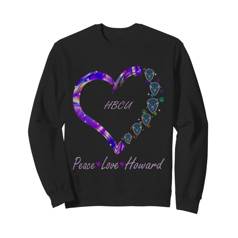 HBCU peace love Howard heart  Unisex Sweatshirt