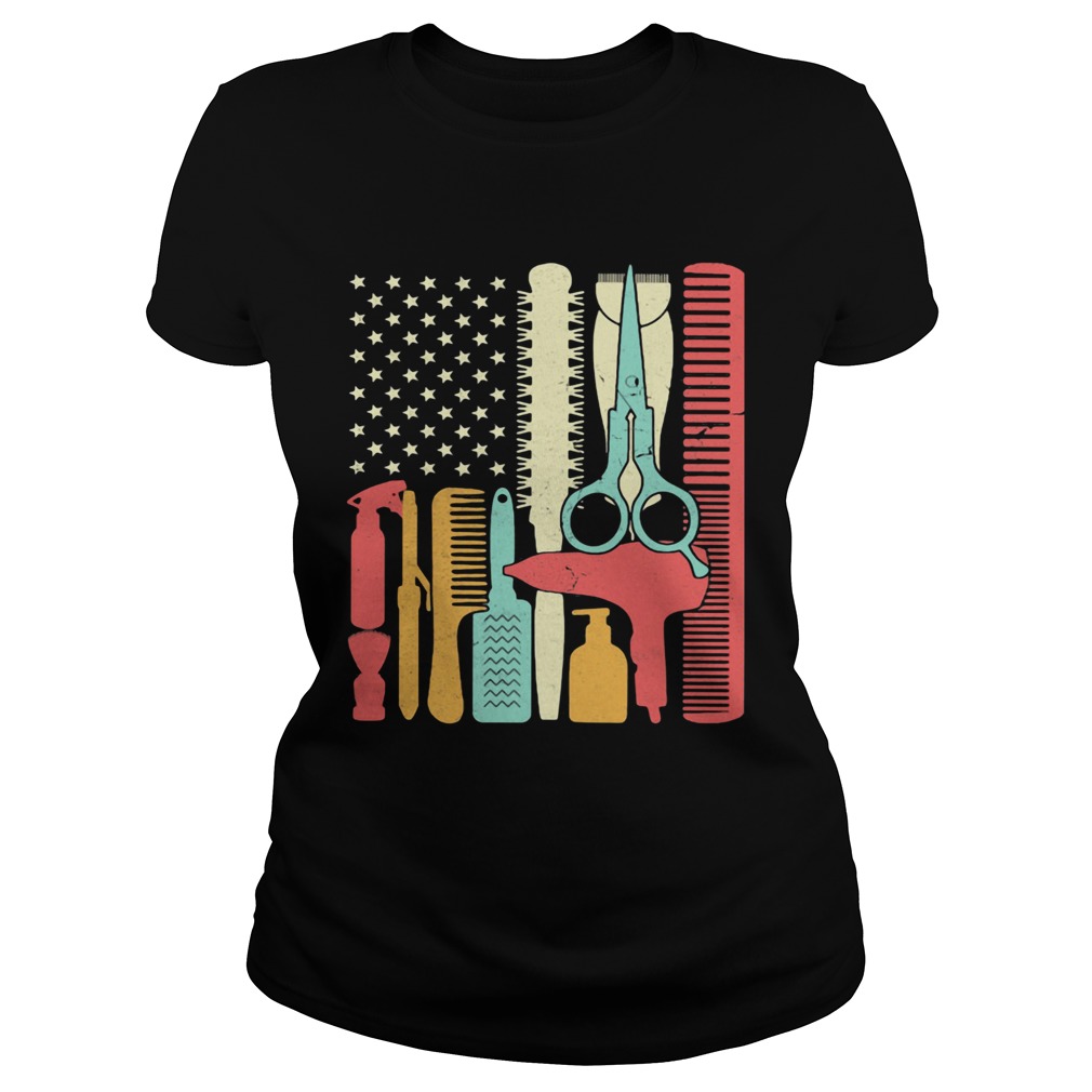 Hair stylist tools american flag independence day  Classic Ladies