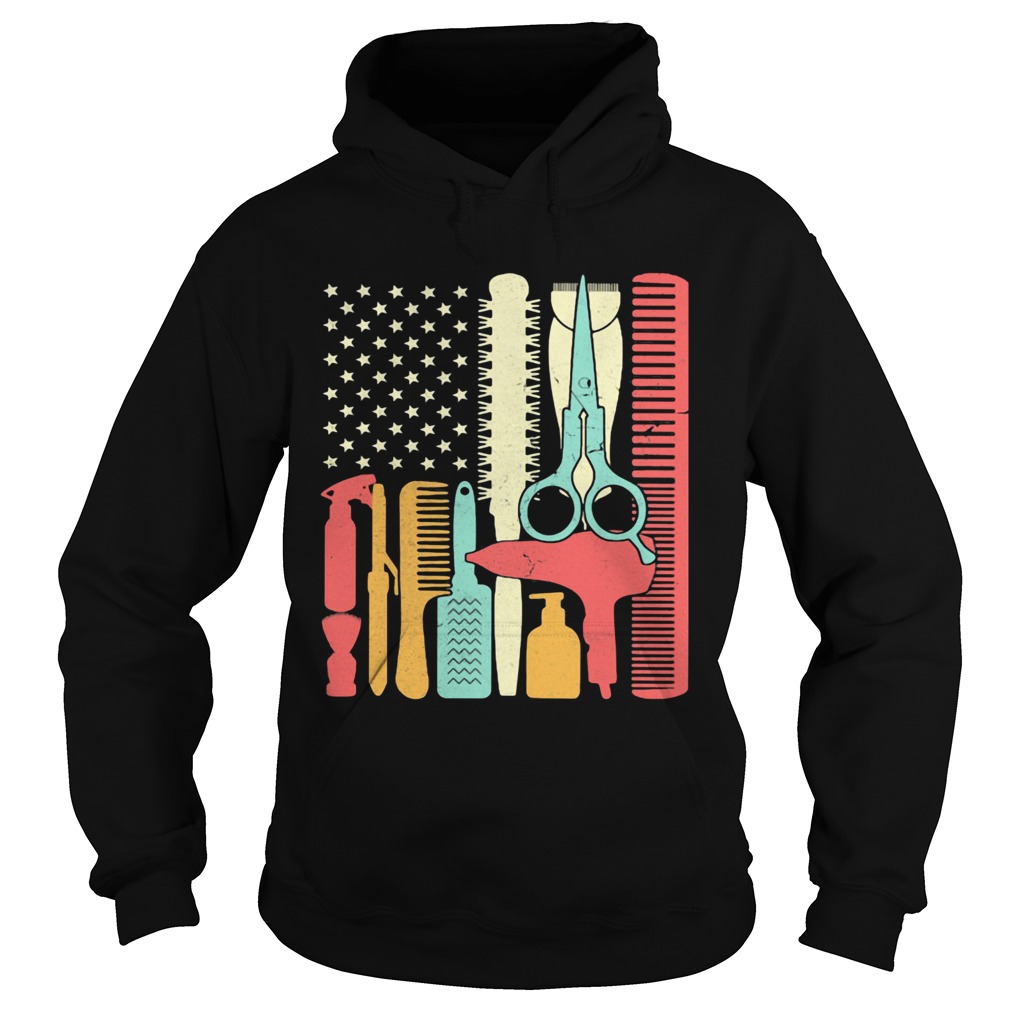 Hair stylist tools american flag independence day  Hoodie