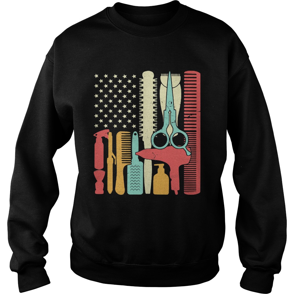 Hair stylist tools american flag independence day  Sweatshirt